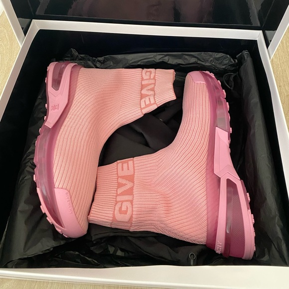 NEW! Givenchy Pink Logo Sock Sneaker - Picture 2 of 6
